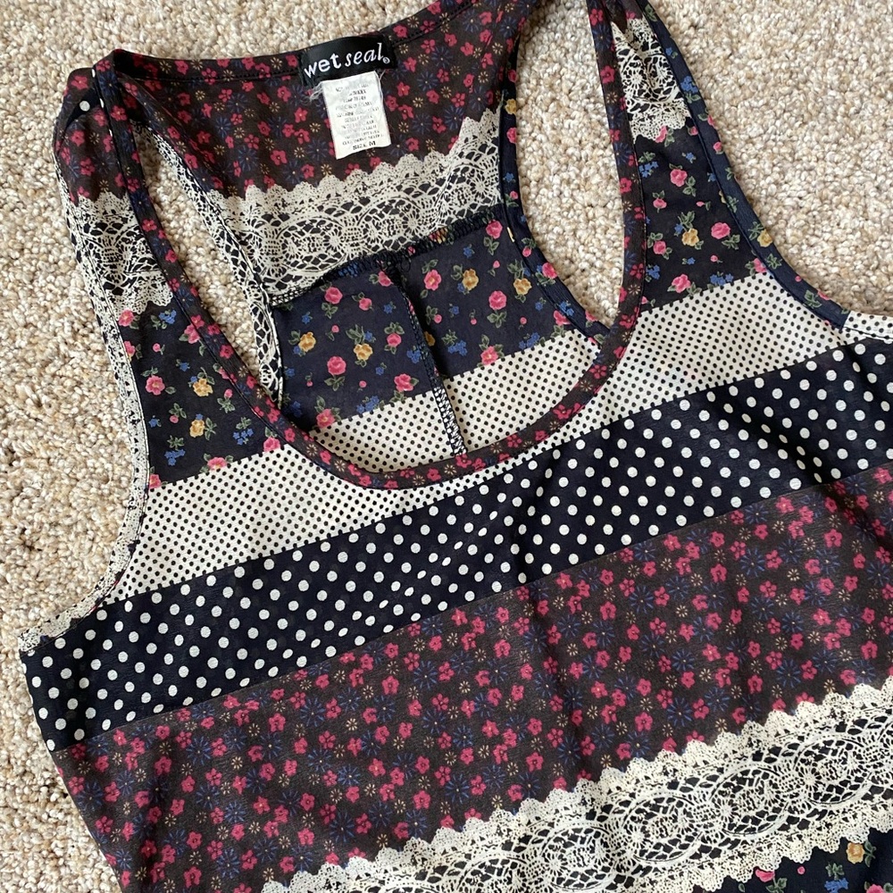 Wet Seal Multi-Patterned Racerback Tank - Picture 2 of 3